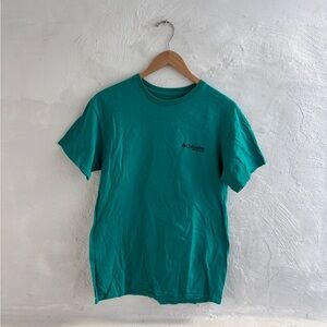 100% cotton Columbia sea green tshirt